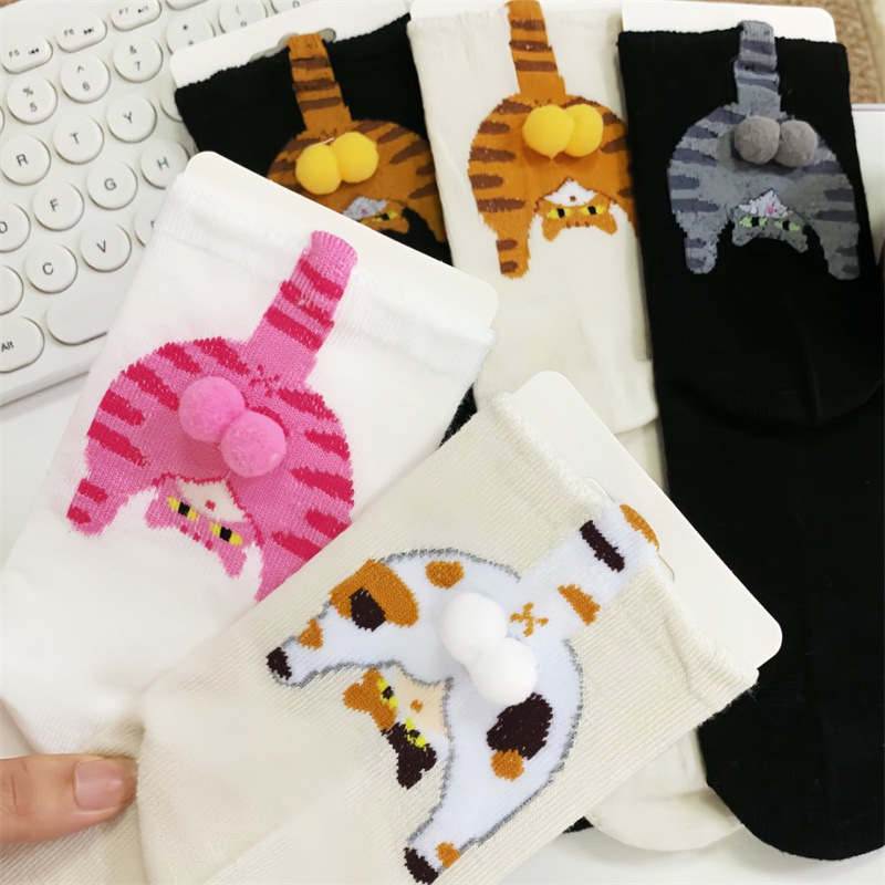 Christmas Stocking Hanging - Couple Cat Egg Socks 3D Funny