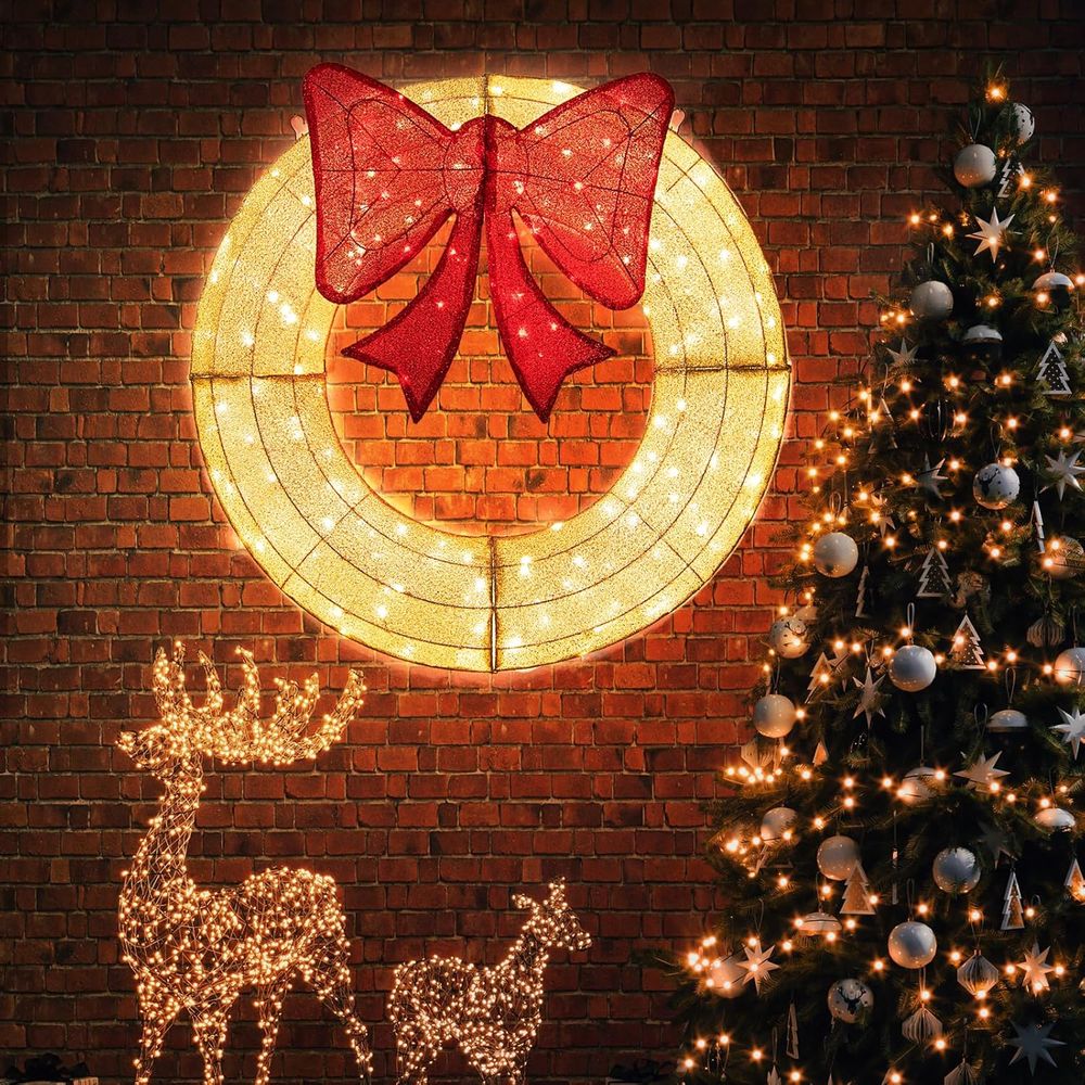 48 Inch Pre-Lit Christmas Wrea - Christmas Lights Outdoor ulasan dan harga