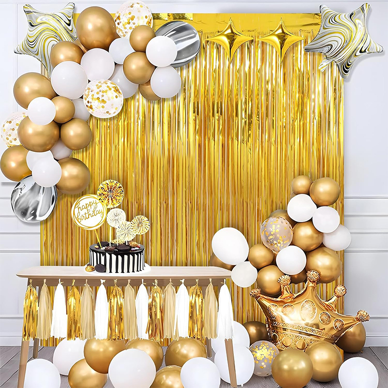 2M Glitter Gold Tinsel Fringe  - Tinsel Garland Decoration ulasan dan harga