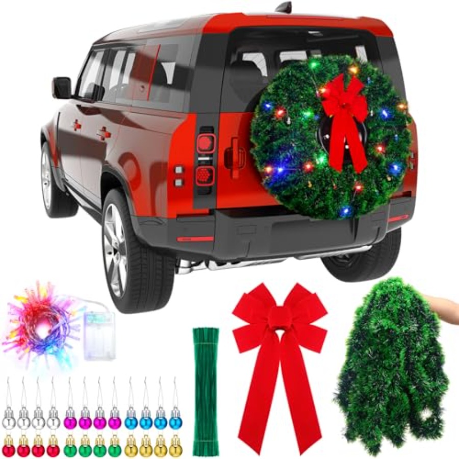 LED Christmas Car Spare Tire D - Tinsel Garland Decoration ulasan dan harga