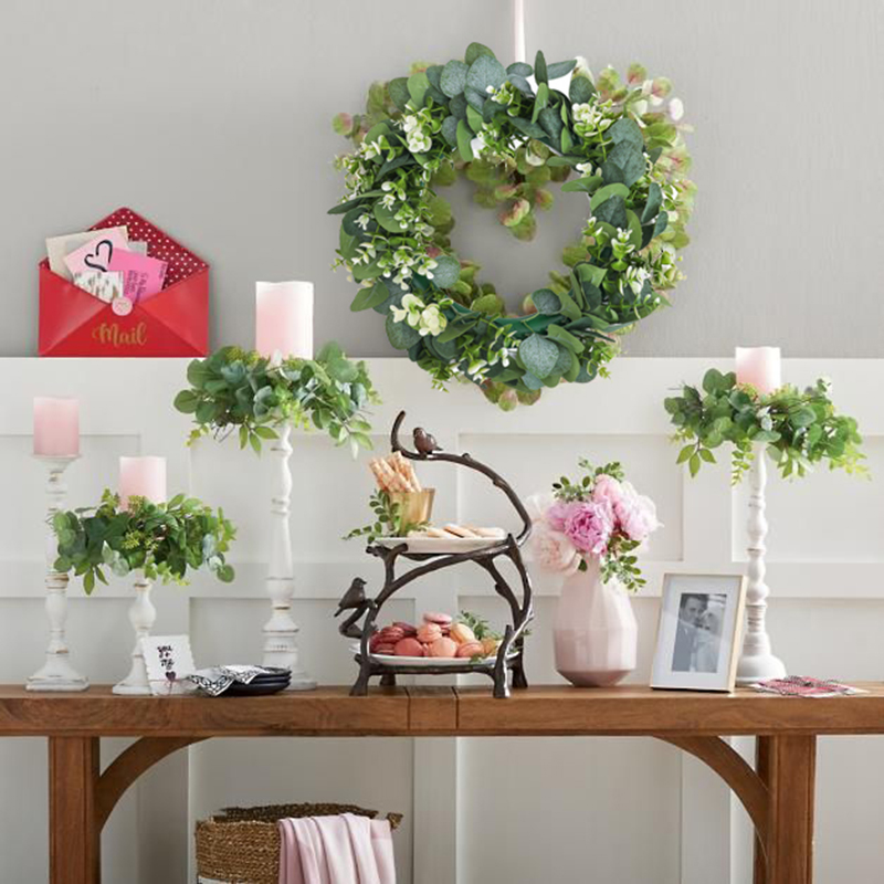 Eucalyptus Wreath Flowers Gift - Christmas Wreath Fake ulasan dan harga
