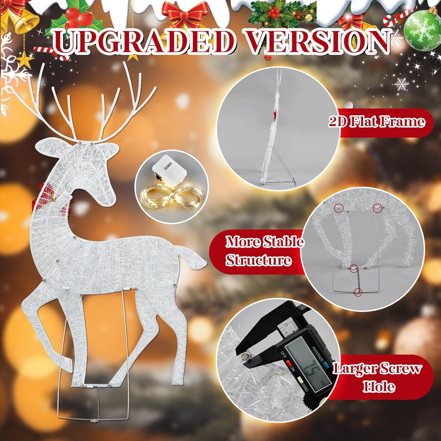 2D Lighted Reindeer Christmas  - Christmas Lights Outdoor ulasan dan harga