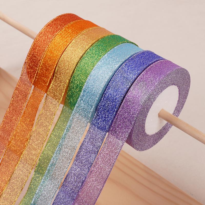 10 Meters Metallic Glitter Rib - Ribbon Bow Gift ulasan dan harga