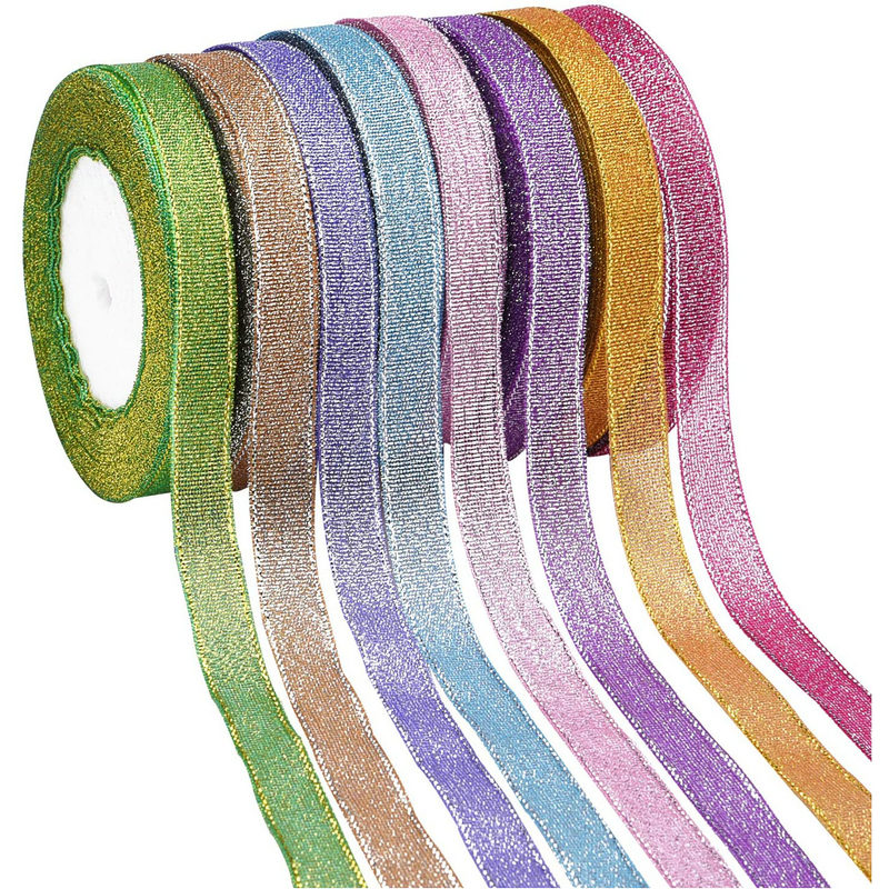 10 Meters Metallic Glitter Rib - Ribbon Bow Gift ulasan dan harga