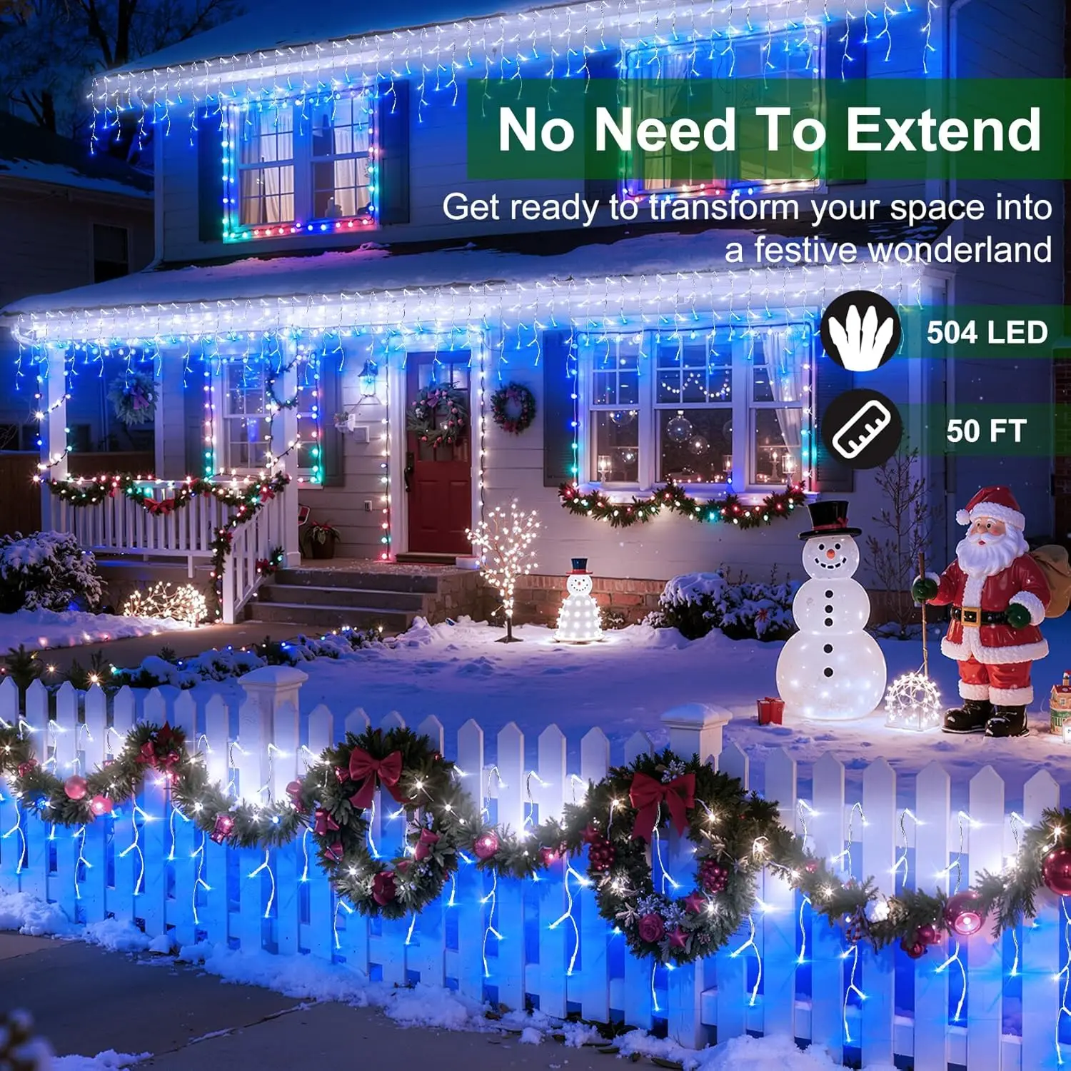 50ft 504 LED Icicle Lights, 12 - Led Fairy String Lights ulasan dan harga