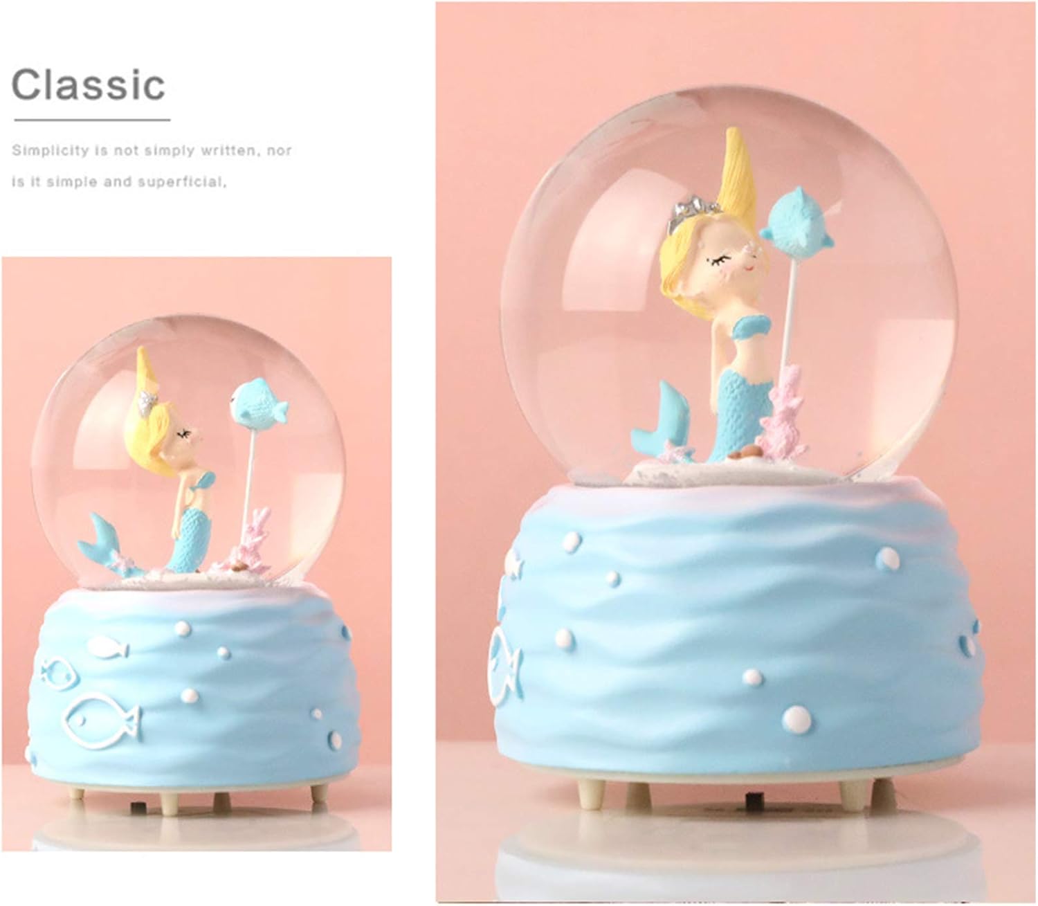 Mermaid Snow Globe Music Box w - Snow Globe Musical ulasan dan harga