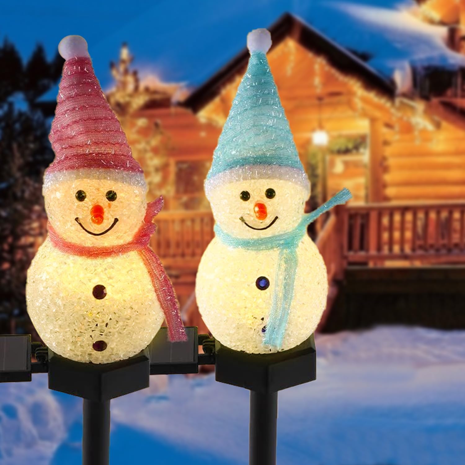 A set of four-piece solar snow - Christmas Lights Outdoor ulasan dan harga