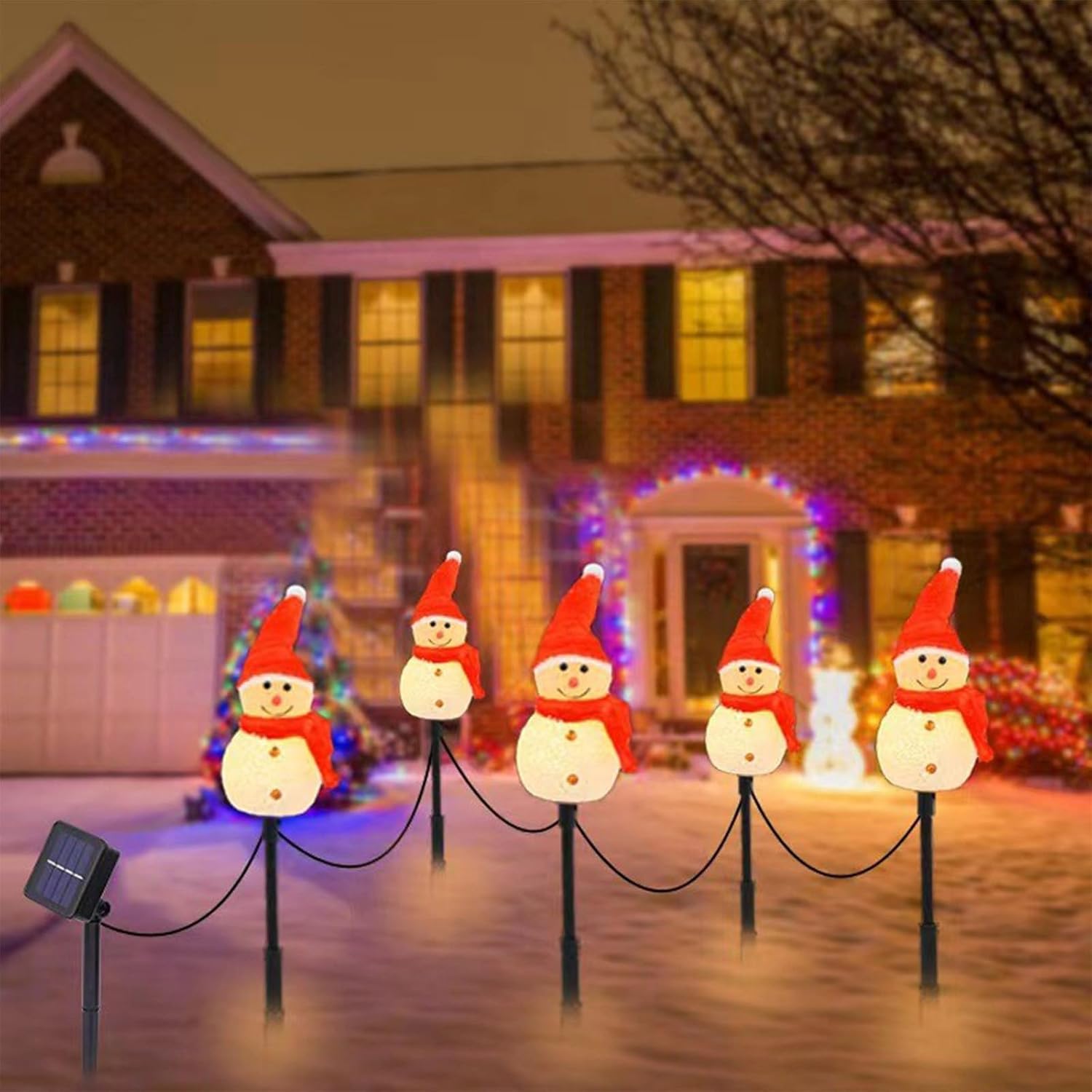 A set of four-piece solar snow - Christmas Lights Outdoor ulasan dan harga