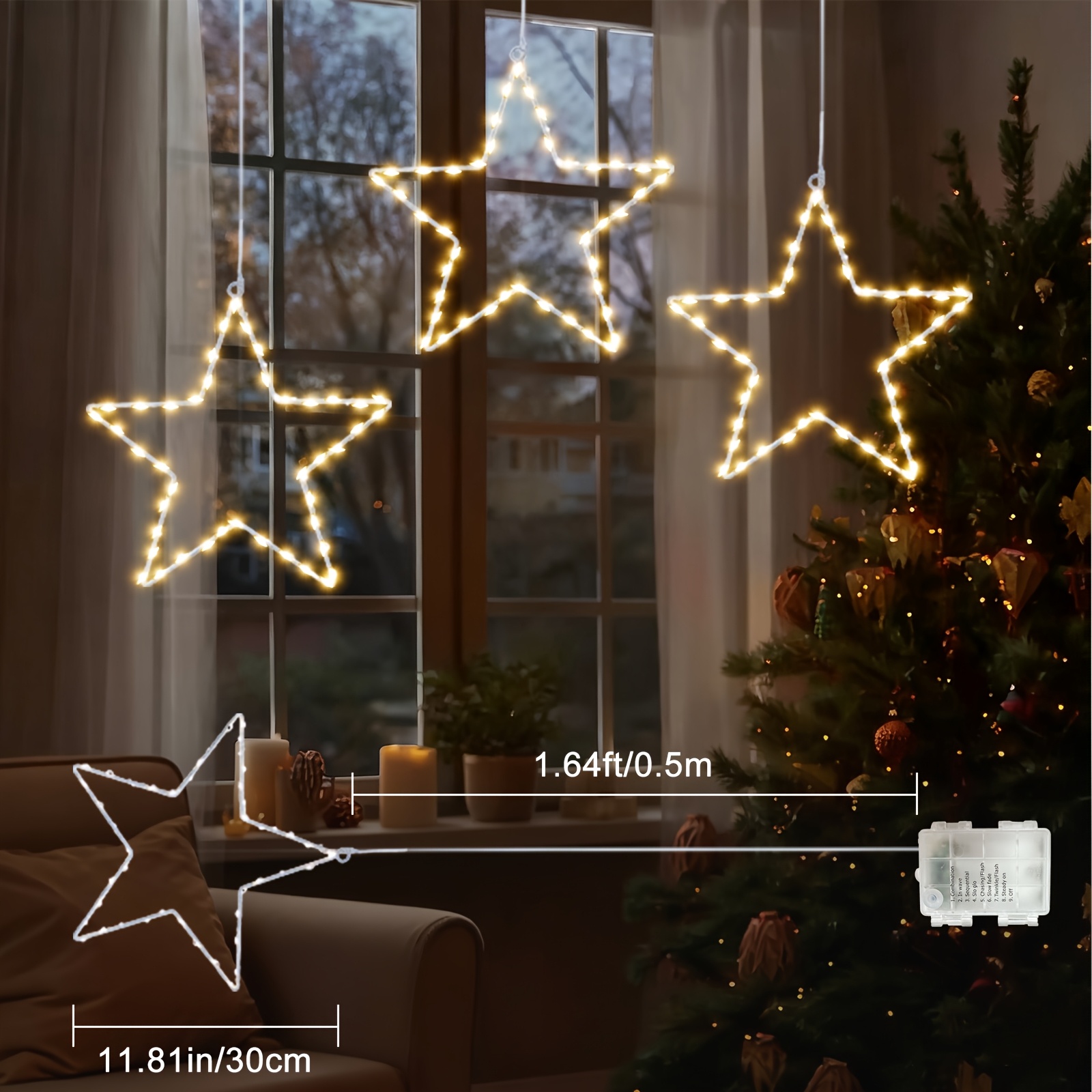 6/3pcs Battery Operated Hangin - Christmas Lights Outdoor ulasan dan harga