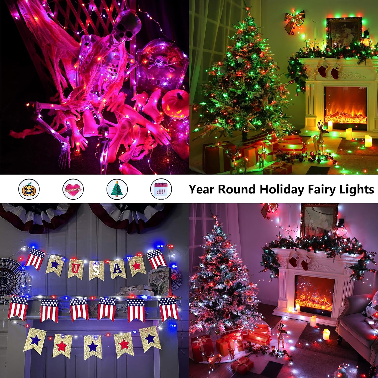 33ft 100 LED Red White Blue Fa - Led Fairy String Lights ulasan dan harga