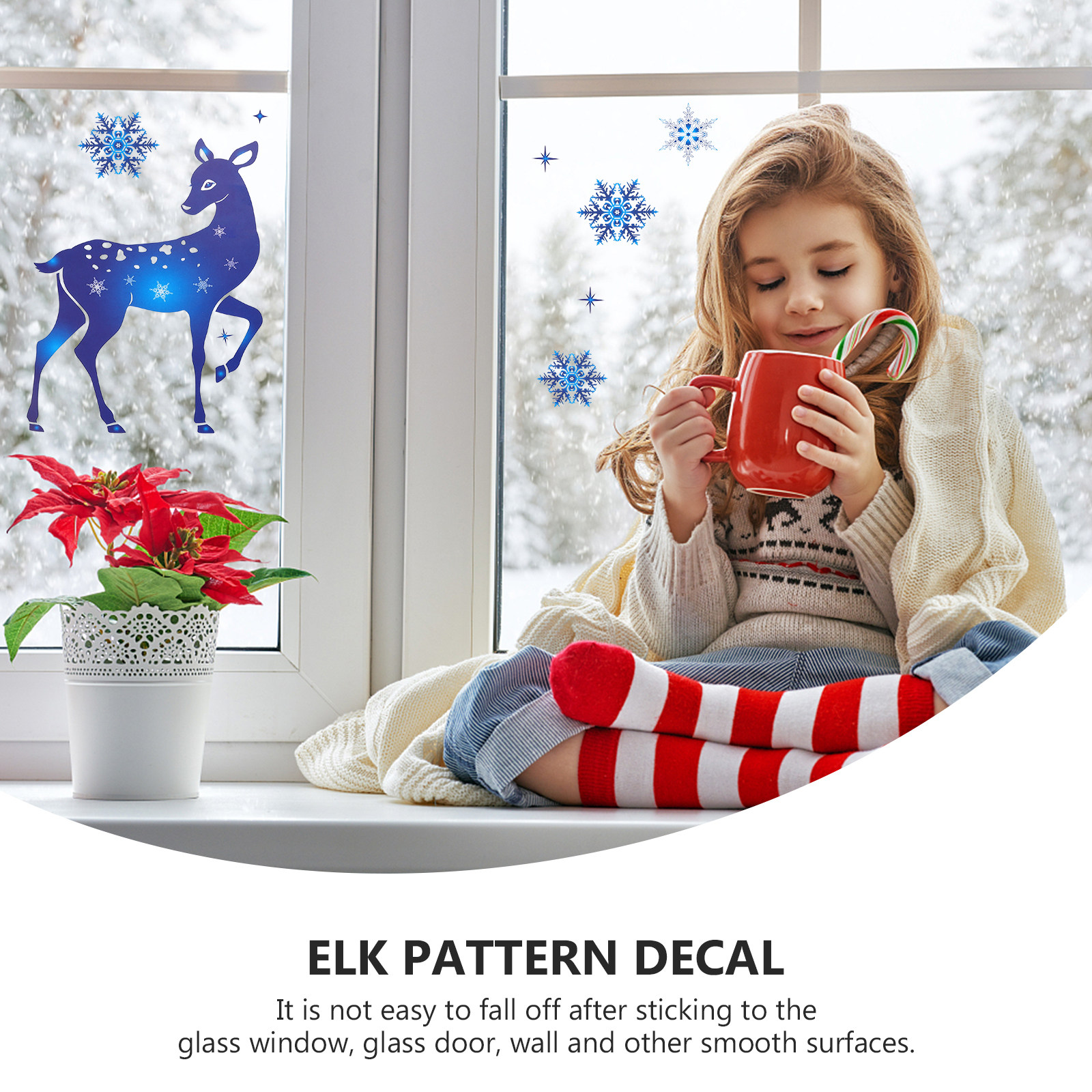 6Pcs Christmas PVC Christmas S - Snowflake Window Decal ulasan dan harga