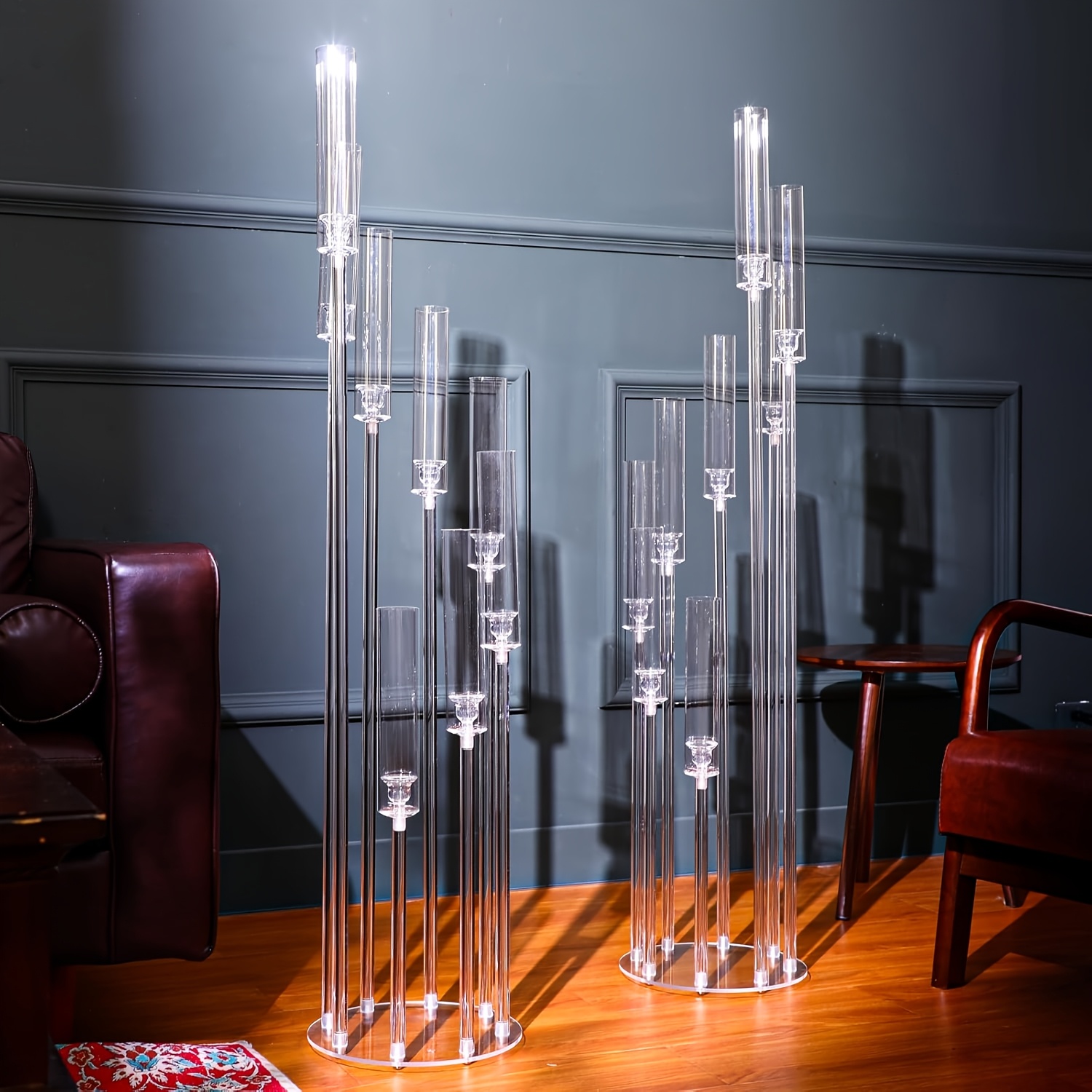 2 Set 8-Arm Clear Acrylic Cand - Holiday Candle Set ulasan dan harga