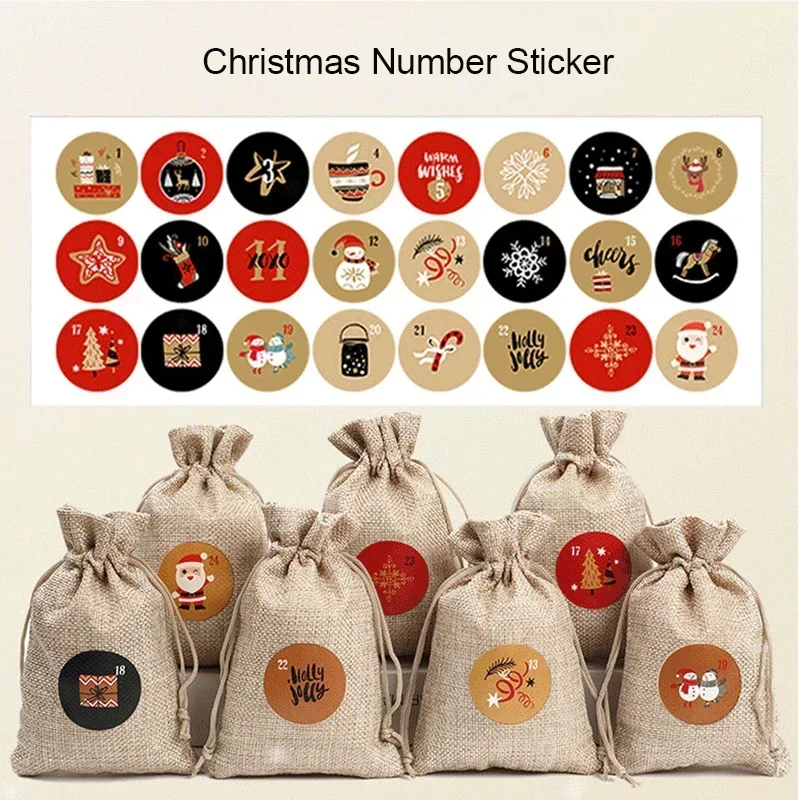 24pcs/sheet Cookie Candy Seal  - Advent Calendar Gift ulasan dan harga