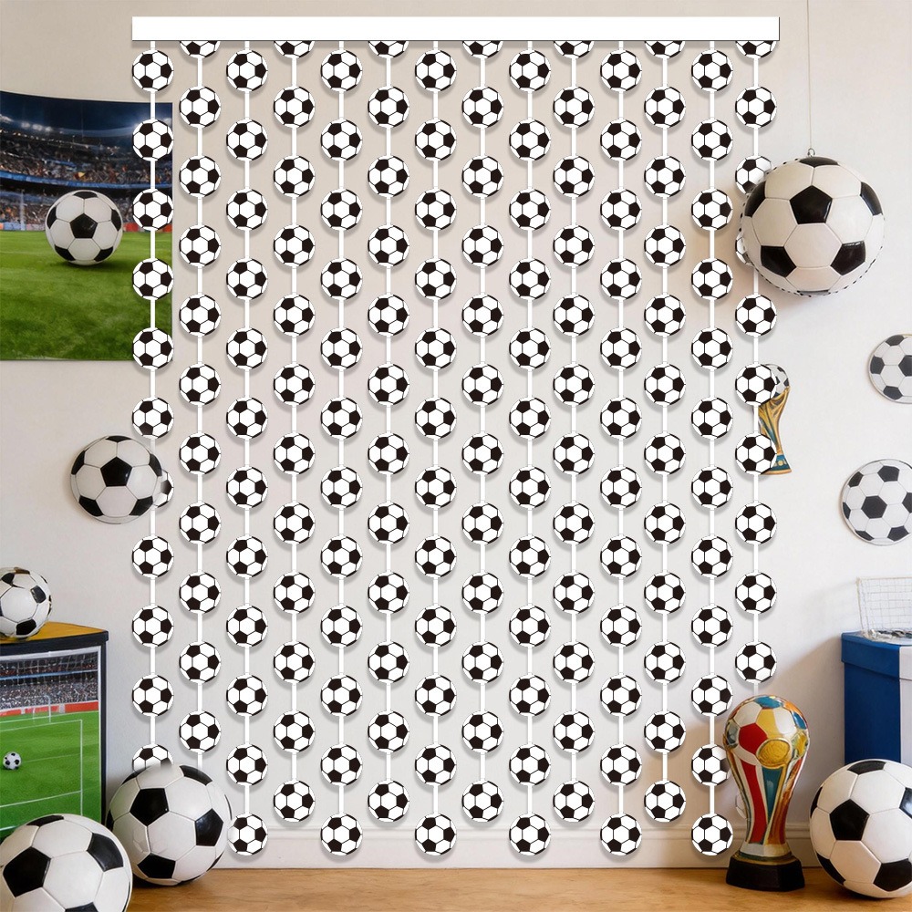 Soccer Football Theme Rain Cur - Tinsel Garland Decoration ulasan dan harga