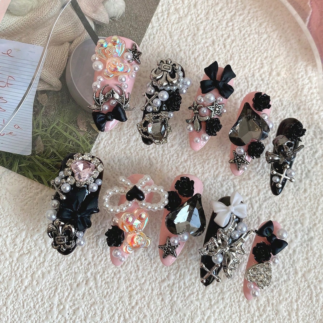 10pcs Long Coffin Pink Black G - Ribbon Bow Gift ulasan dan harga