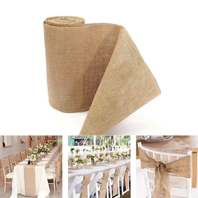 Natural Beige Burlap Roll 30cm - Christmas Table Runner ulasan dan harga