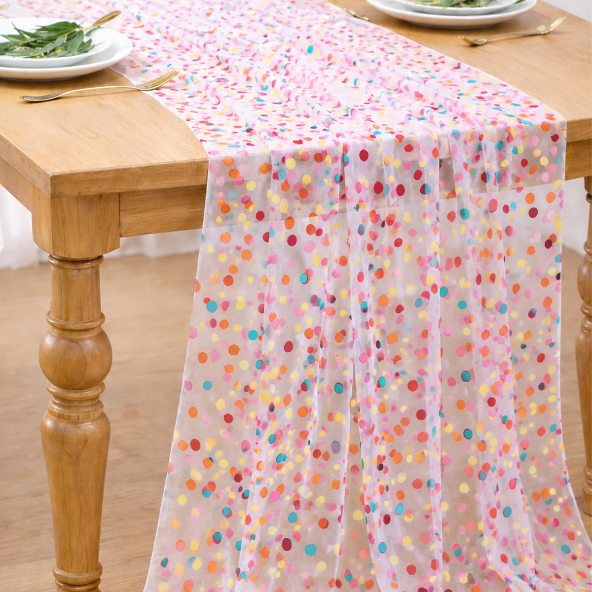 Colorful Dot Gauze Table Runne - Christmas Table Runner ulasan dan harga