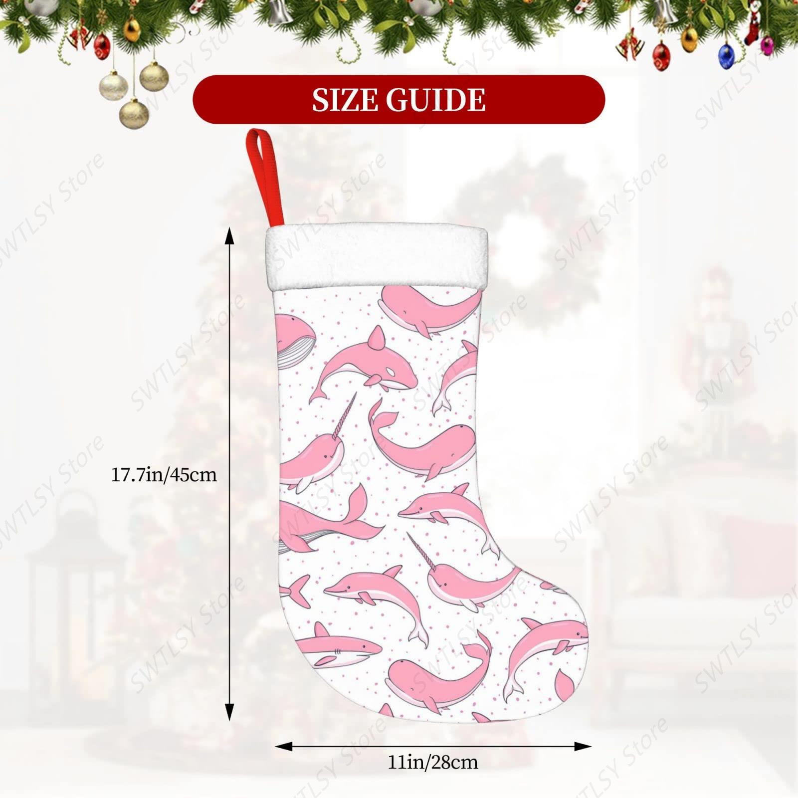 Christmas Pink Whales Xmas Hol - Christmas Stocking Hanging ulasan dan harga