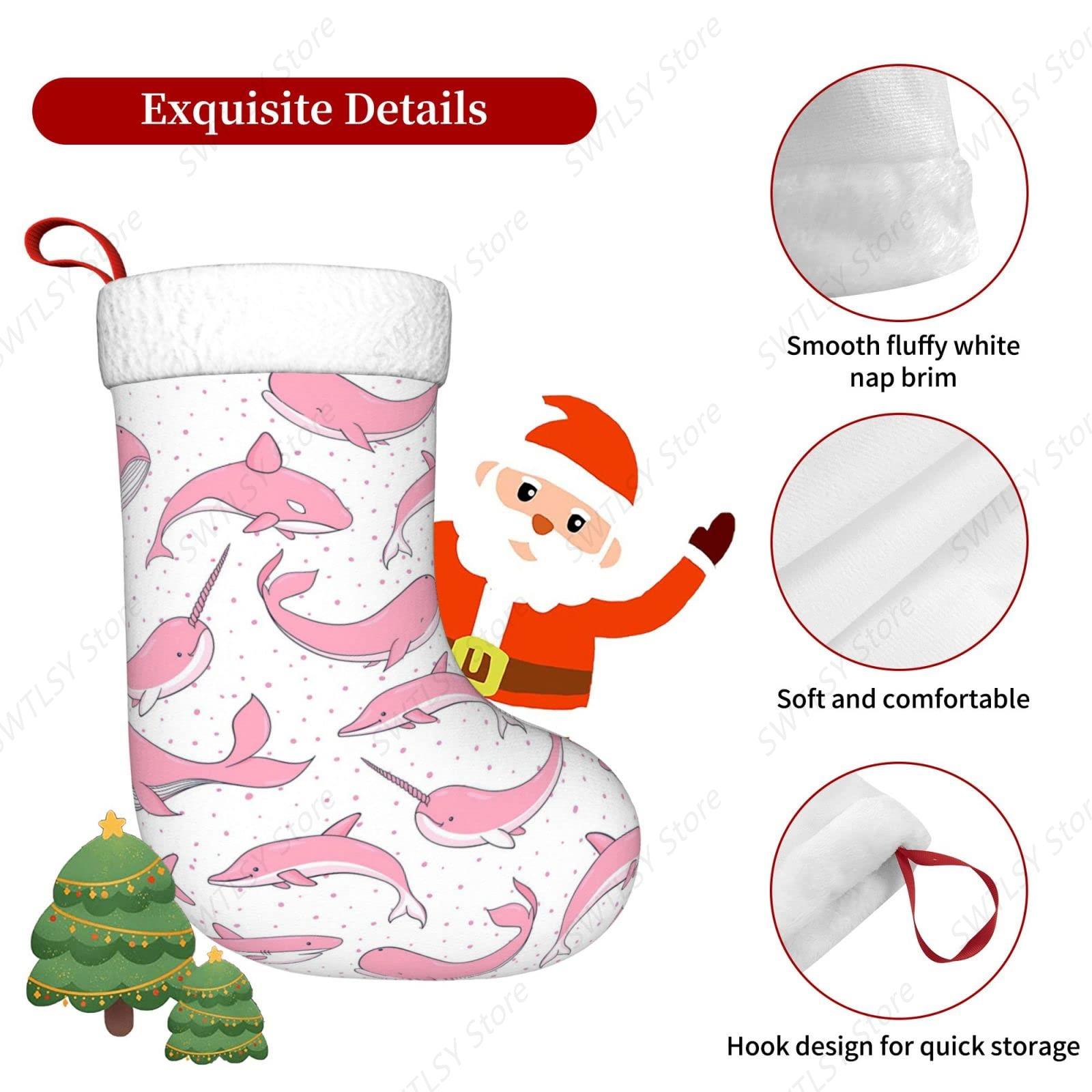Christmas Pink Whales Xmas Hol - Christmas Stocking Hanging ulasan dan harga