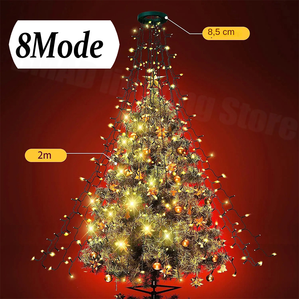 Christmas Tree Waterfall Light - Led Fairy String Lights ulasan dan harga