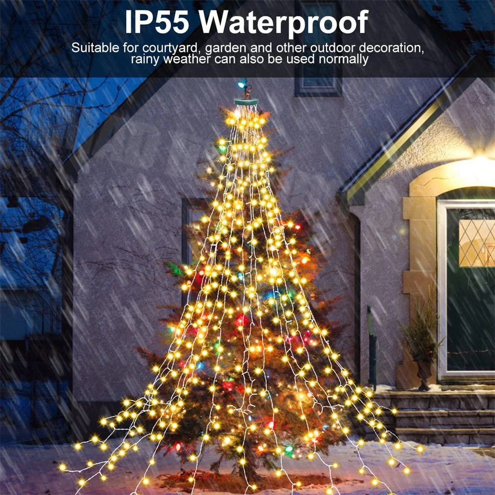 Christmas Tree Waterfall Light - Led Fairy String Lights ulasan dan harga