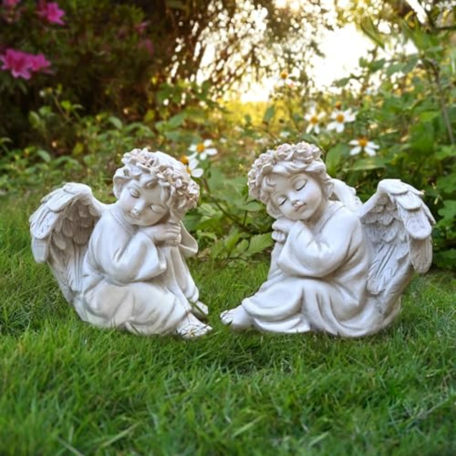Angel Statue Garden Decor for  - Christmas Lights Outdoor ulasan dan harga