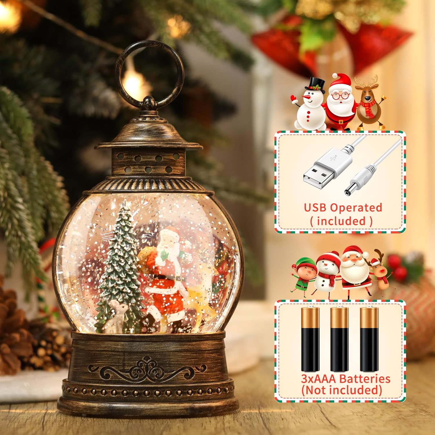 Christmas Snow Globe Lantern w - Snow Globe Musical ulasan dan harga