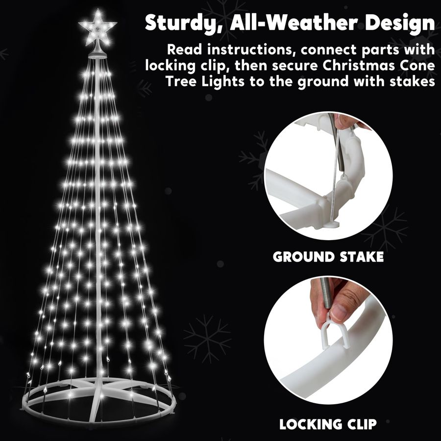 3 Pack LED Christmas Cone Tree - Star Tree Topper ulasan dan harga