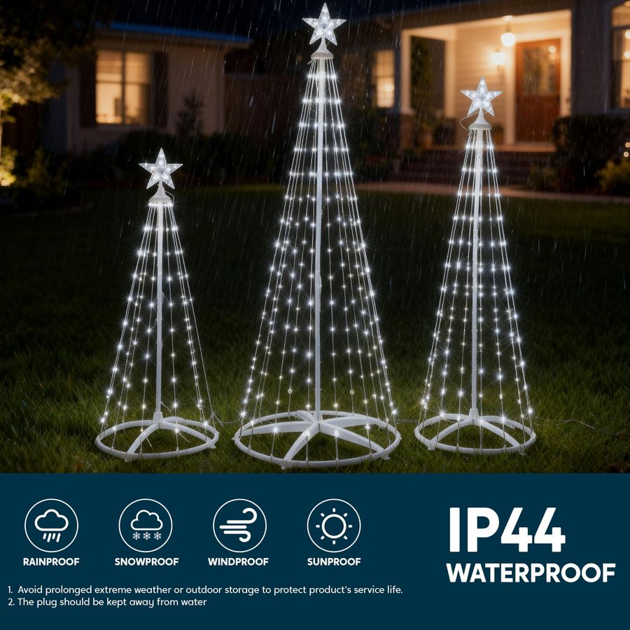 3 Pack LED Christmas Cone Tree - Star Tree Topper ulasan dan harga